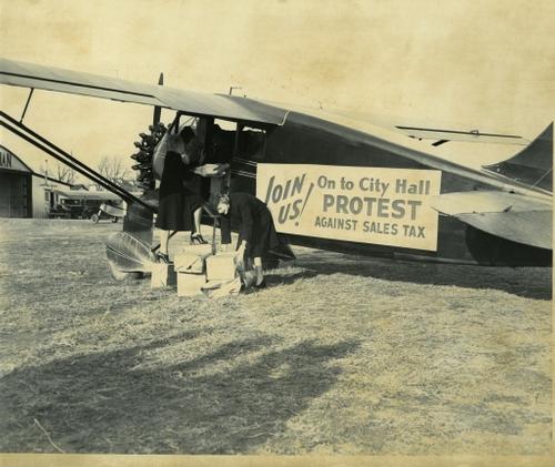 Item No: pdcp00633 Title: Sales Tax Protest Plane Historical Images of Philadelphia